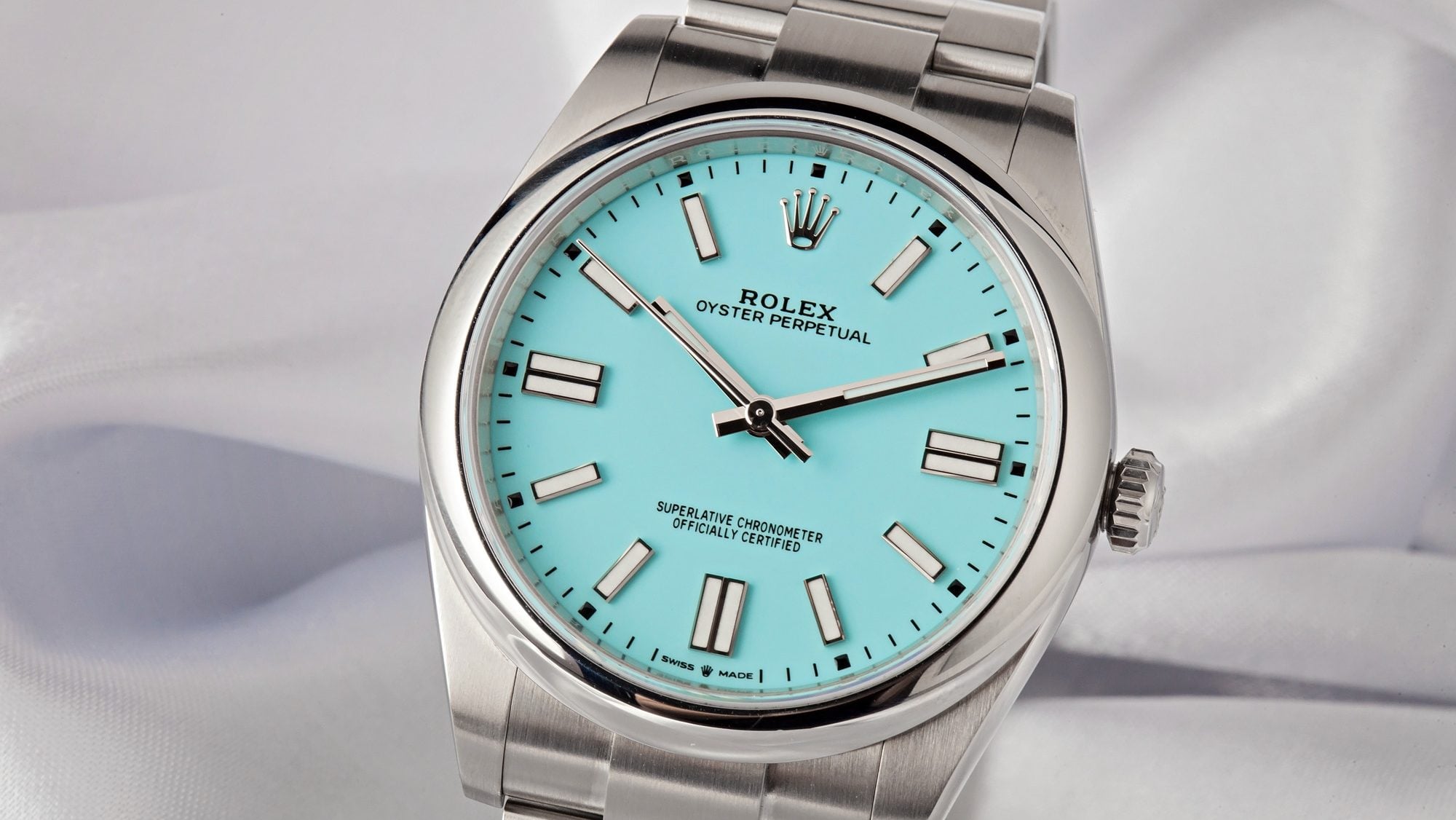 Rolex Tiffany Blue Dial Watches: Oyster Perpetual Stainless Steel Turquoise