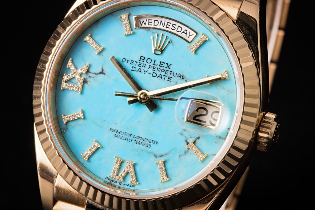 Rolex Tiffany Blue Dial Watches: Day-Date Turquoise Stone